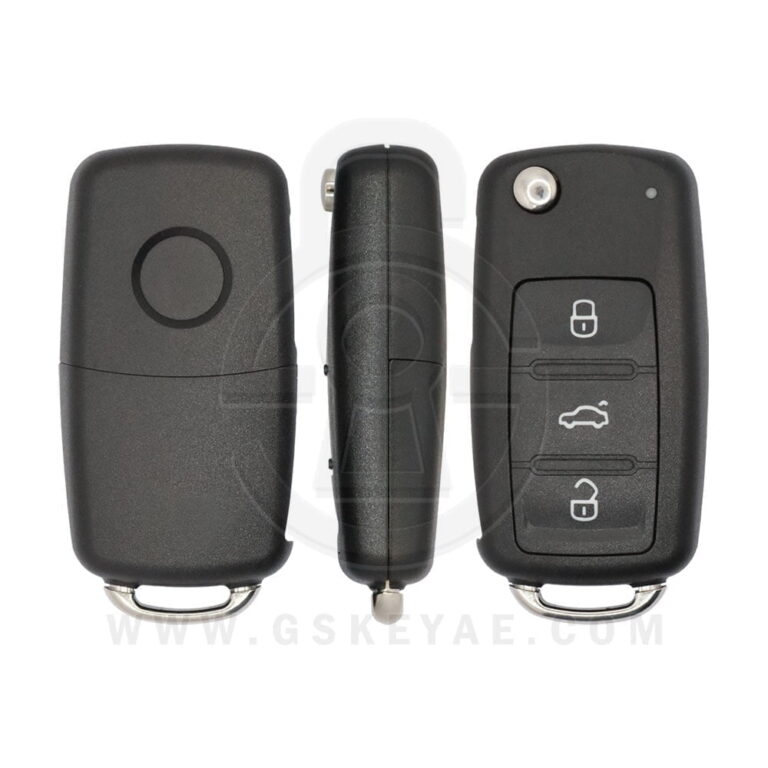 2009-2016 Volkswagen Seat Skoda Flip Remote Key Shell UDS 3 Button HU66 Blade