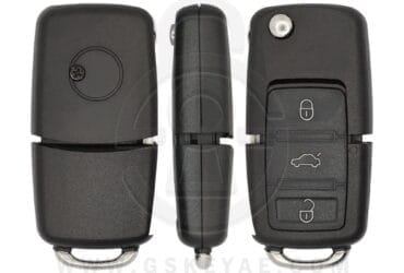 2000-2010 VW Volkswagen Seat Skoda Flip Remote Key Shell 3 Button HU66