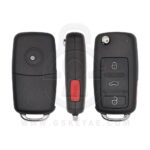 2003-2010 VW Volkswagen Touareg Phaeton Flip Remote Key Shell 4 Buttons HU66 Key Blank Blade