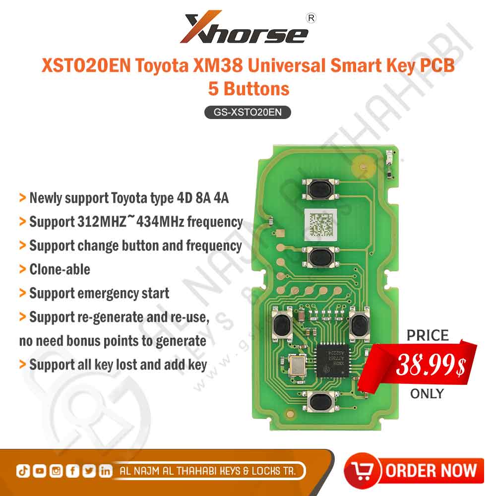 Xhorse Xm Smart Key Xsto00en Universal Remote Key 8a For Toyota