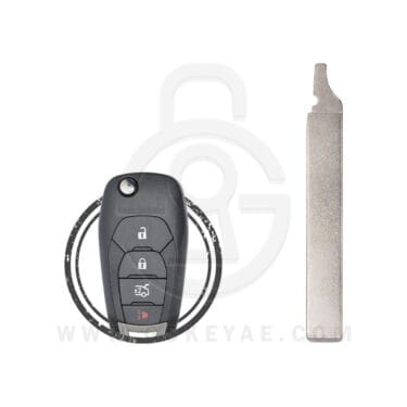 2016-2022 Chevrolet Cruze Sonic Spark Trax Flip Remote Key Blank Blade HU100