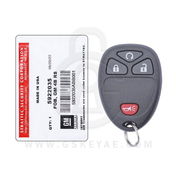 GM GMC Chevrolet Cadillac Keyless Entry Remote 4 Button 315MHz OUC60221 5922035 STRATTEC