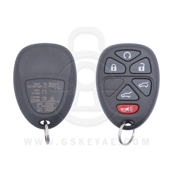 2007-2013 GM SUV Keyless Entry Remote 6 Button 315MHz 5922380 STRATTEC 22951510 OEM