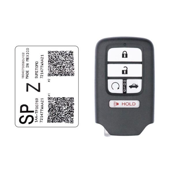 2018-2022 Honda Accord Insight Smart Key Remote 5 Button 433MHz CWTWB1G0090 72147-TWA-A21 (1)