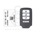 2017-2020 Genuine Honda Civic Smart Key Remote 4 Button 433MHz KR5V2X 72147-TBA-A011-M1 (OEM) (1)