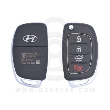 2011-2014 Genuine Hyundai Azera Flip Key Remote 4 Button 433MHz 95431-3V000 (OEM)