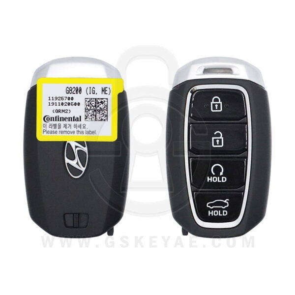 2018-2020 Genuine Hyundai Azera Smart Key Remote 4 Button 433MHz 95440-G82004X (OEM)