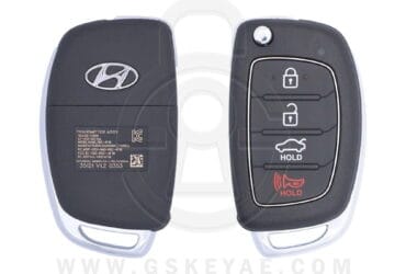 2015-2017 Genuine Hyundai Sonata Flip Key Remote 4 Button 433MHz TQ8-RKE-4F16 95430-C1010 (OEM)