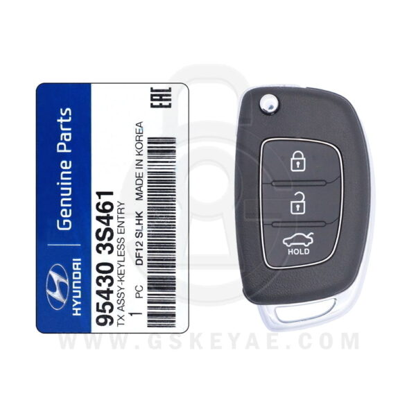 2006-2016 Hyundai Tucson Sonata Flip Key Remote 3 Button 433MHz FCC ID OKA-865T P/N 95430-3S461 OEM (1)