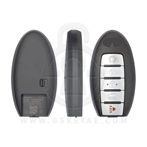2013-2019 Infiniti Smart Remote Key Fob Replacement Shell Cover 5 Button KR55WK48903 285E3-4HK0A