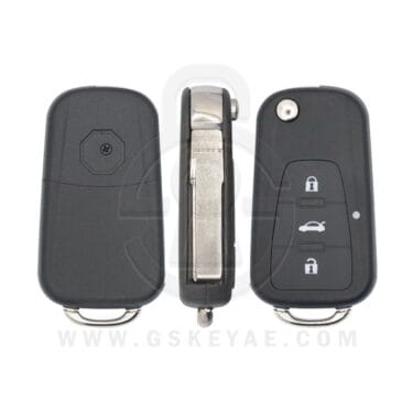 2016-2018 MG 360 GT GS Flip Remote Key Shell Cover Case 3 Buttons with HU66 Key Blank Blade