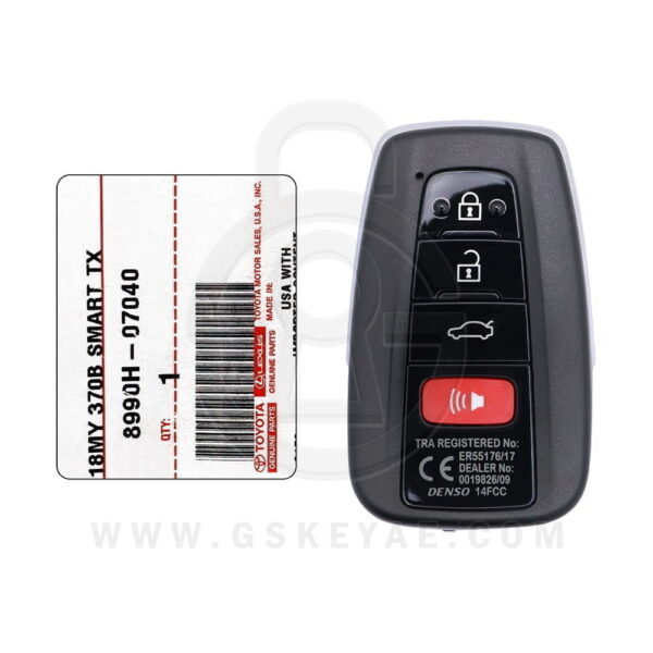 2018 Toyota Avalon Smart Key Remote 4 Button 433MHz HITAG AES 8A Chip 14FCC 8990H-07040 OEM (1)