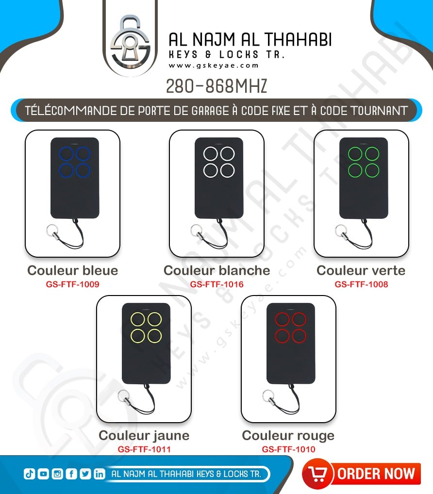 Liste des télécommandes de portes de garage