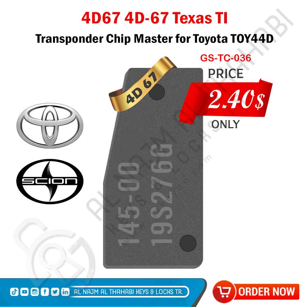4D67 4D-67 Texas TI Transponder Chip Master for Toyota TOY44D