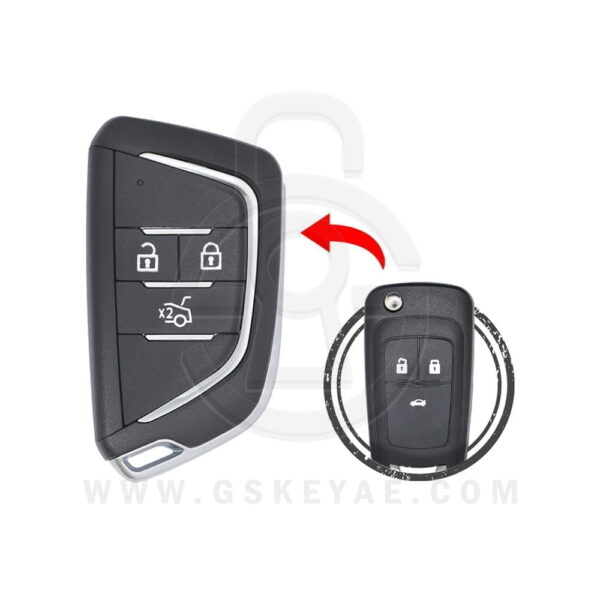 2013-2016 Chevrolet Cruze Malibu Flip Remote Key Shell Case Cover 3 Buttons HU100 Modified