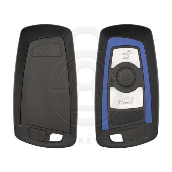 2013-2018 BMW FEM 3 / 5 / 7 F-Series Smart Remote Key Shell Case Cover 3 Button Blue HU100R Blade
