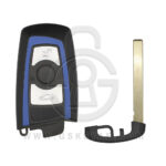 BMW FEM 3 / 5 / 7 F-Series Smart Remote Key Shell Case Cover 3 Button Blue HU100R Blade