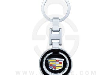 Cadillac Logo Car Key Metal Key Chain Keychain Key Ring Chrome Black Color