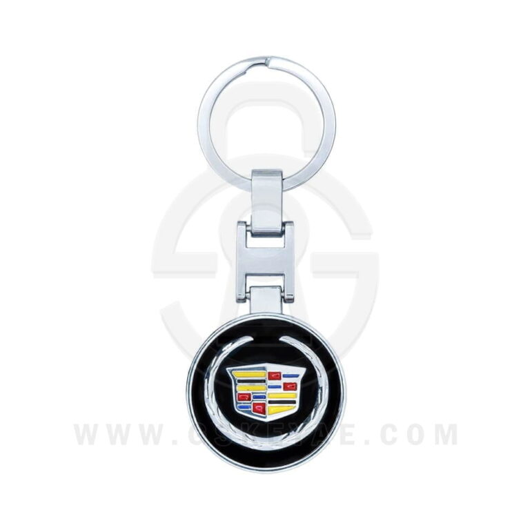 Cadillac Logo Car Key Metal Key Chain Keychain Key Ring Chrome Black Color