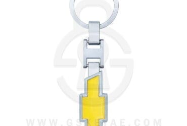 Chevrolet Logo Car Key Metal Key Chain Keychain Key Ring Chrome Yellow Color