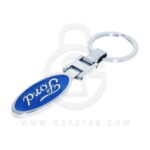 Ford Logo Car Key Metal Key Chain Keychain Key Ring Chrome Blue