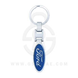 Ford Logo Car Key Metal Key Chain Keychain Key Ring Chrome Blue Color