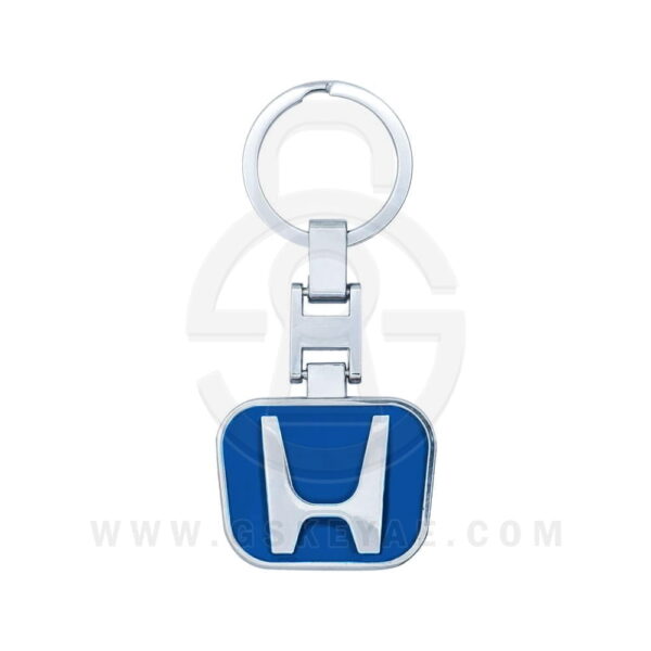 Honda Logo Car Key Metal Key Chain Keychain Key Ring Chrome Blue Color