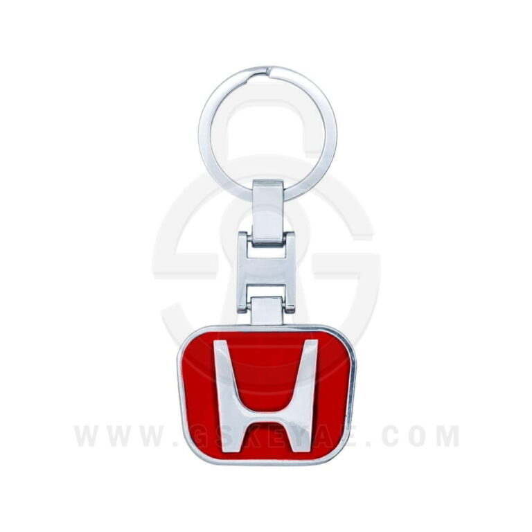 Honda Logo Car Key Metal Key Chain Keychain Key Ring Chrome RED Color