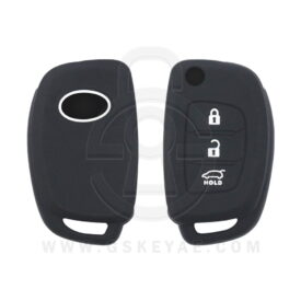 Hyundai Santa Fe Accent Flip Key Remote Silicone Cover Case 3 Button