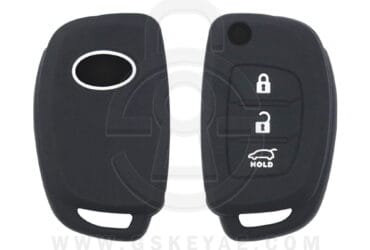 Hyundai Santa Fe Accent Flip Key Remote Silicone Cover Case 3 Button