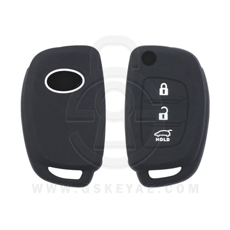Hyundai Santa Fe Accent Flip Key Remote Silicone Cover Case 3 Button