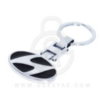 Hyundai Logo Car Key Metal Key Chain Keychain Key Ring Chrome Black