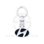 Hyundai Logo Car Key Metal Key Chain Keychain Key Ring Chrome Black Color