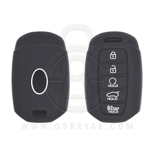 Hyundai Palisade Kona Santa Fe Smart Remote Key Silicone Protective Cover Case 5 Button w/Start