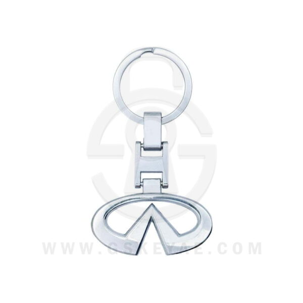 Infiniti Logo Car Key Metal Key Chain Keychain Key Ring Chrome Silver Color