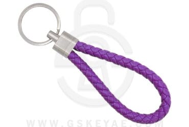 Key Chain Keychain Key Ring Leather Rope Purple Color For Car Keys