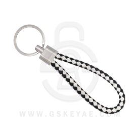 Key Chain Keychain Key Ring Black And White Leather Rope For Car Keys
