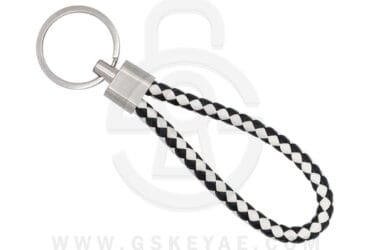 Key Chain Keychain Key Ring Black And White Leather Rope For Car Keys