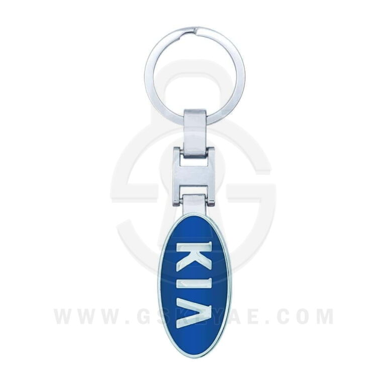KIA Logo Car Key Metal Key Chain Keychain Key Ring Chrome Blue Color