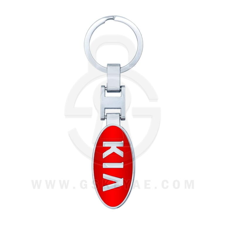 KIA Logo Car Key Metal Key Chain Keychain Key Ring Chrome RED Color