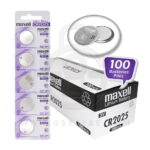Maxell CR2025 170mAh 3V Lithium Coin Cell Battery (100-pack)