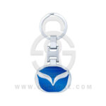 Mazda Logo Car Key Metal Key Chain Keychain Key Ring Chrome Blue Color