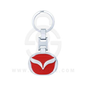 Mazda Logo Car Key Metal Key Chain Keychain Key Ring Chrome RED Color