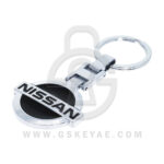 Nissan Logo Car Key Metal Key Chain Keychain Key Ring Chrome Black