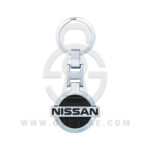 Nissan Logo Car Key Metal Key Chain Keychain Key Ring Chrome Black Color