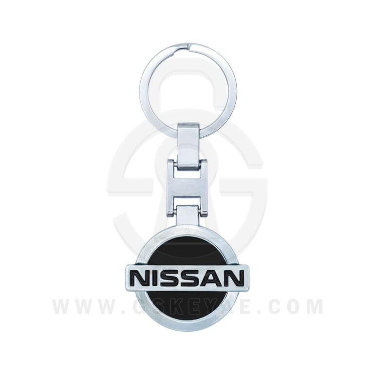 Nissan Logo Car Key Metal Key Chain Keychain Key Ring Chrome Black Color