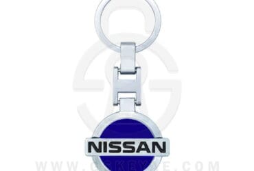 Nissan Logo Car Key Metal Key Chain Keychain Key Ring Chrome Blue Color