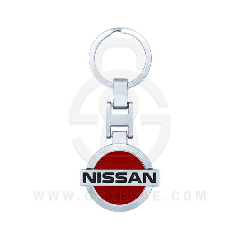 Nissan Logo Car Key Metal Key Chain Keychain Key Ring Chrome RED Color