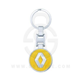 Renault Logo Car Key Metal Key Chain Keychain Key Ring Chrome Yellow Color