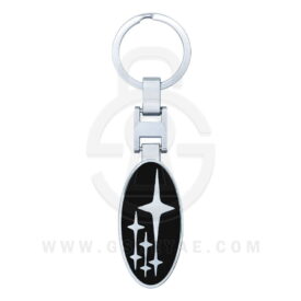 Subaru Logo Car Key Metal Key Chain Keychain Key Ring Chrome Black Color